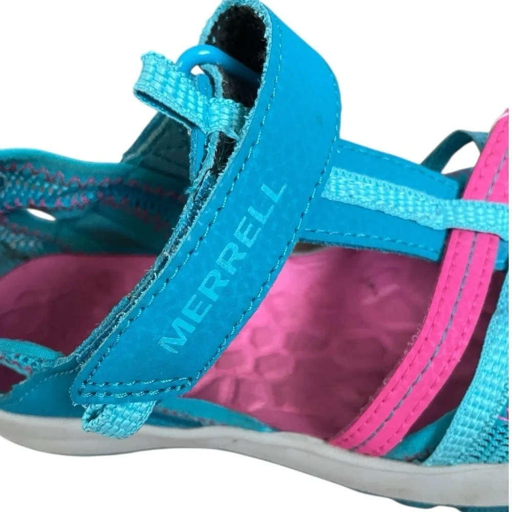 Merrell Dragonfly Turquoise Sport Sandals Girls Size 2 Closed Toe Hiking outdoor